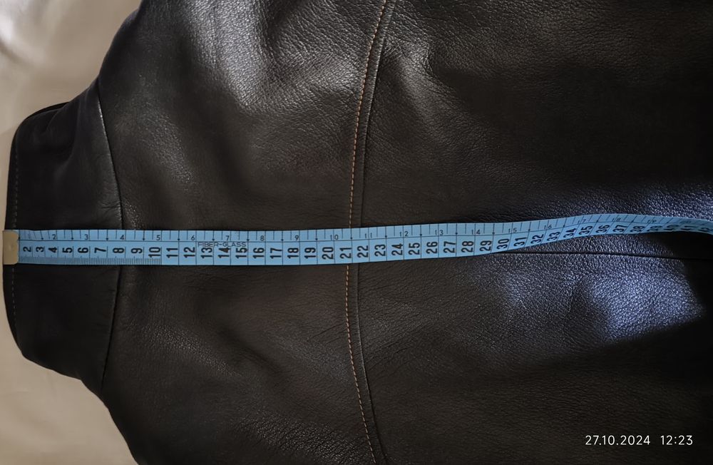 Мужская  кожаная куртка, черная  XL- 50/52