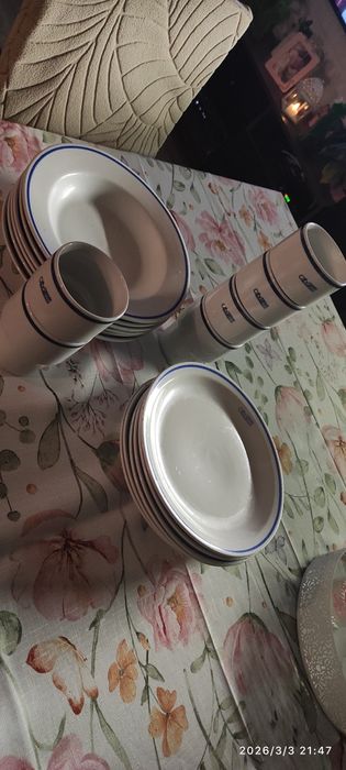 Talerze społem komplet obiadowy PRL