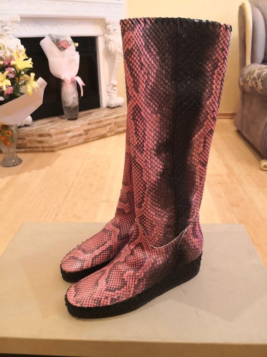 Распродажа - 78%. Последние 2 пары. Крутые сапоги из кожи питона. Итал