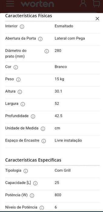 Micro-ondas WHIRLPOOL com garantia