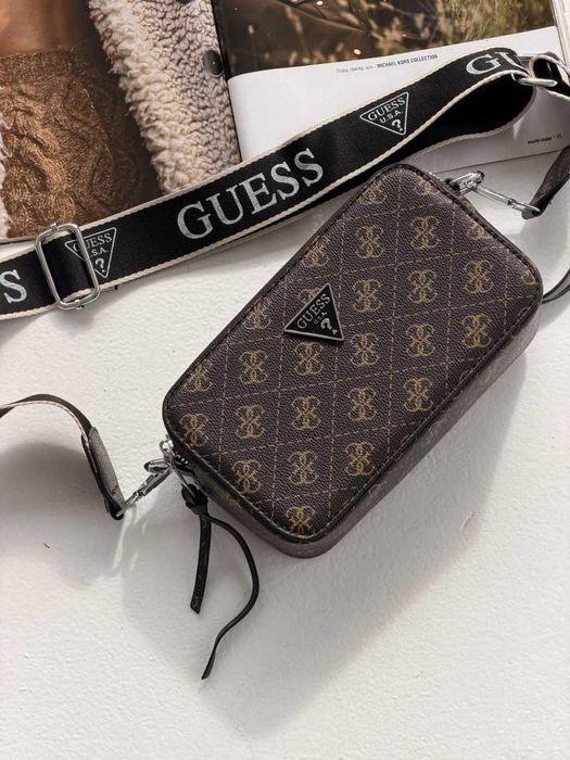 Сумка Guess / Гесс, 4G, через плече, еко шкіра, коричневий, Китай