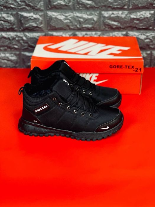 Мужские мега теплые ботинки Nike  +5° -31° черные зимние батинки найк