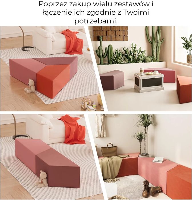 Modułowy Zestaw Aksamitnych Puf