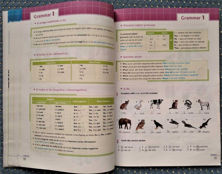 "Upload Inglês 5º Ano" Workbook & Grammar Book + eBook - Ótimo Estado!