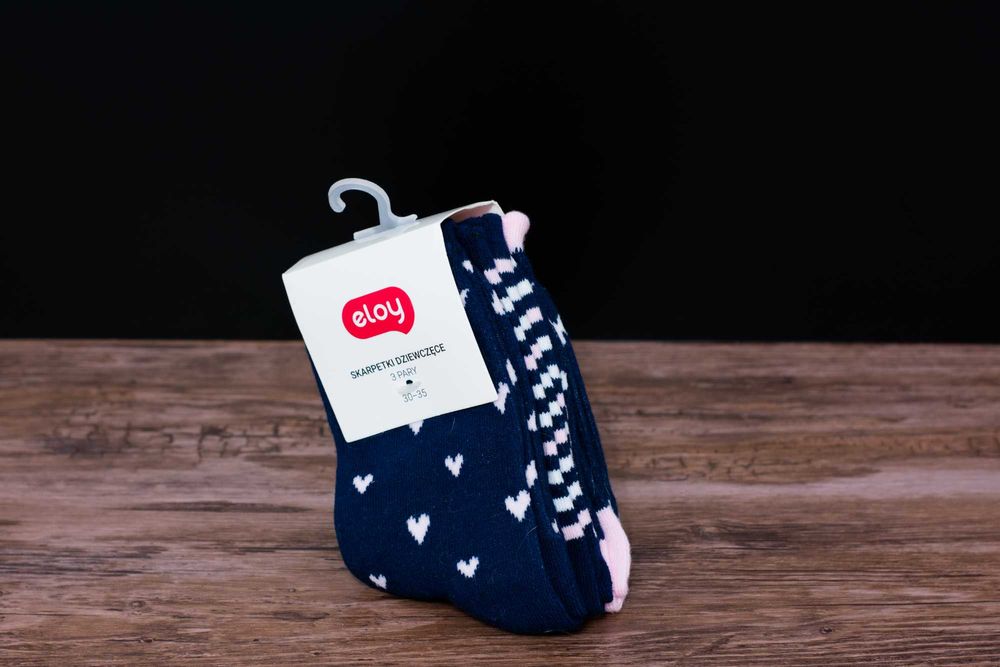 Skarpetki dziewczęce 3 pary - Rozmiar 30-35