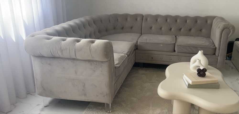 Sofa de canto Chesterfield 5 lugares