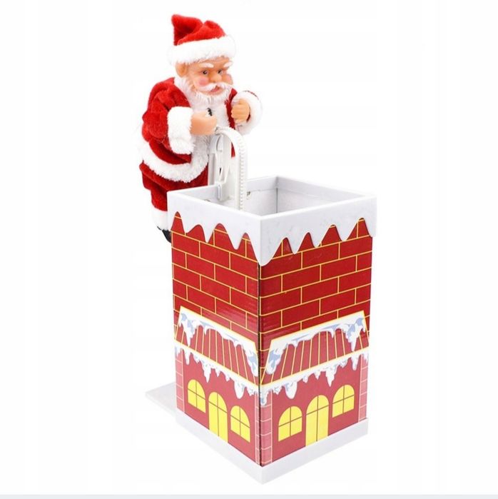 Ozdoba świąteczna mikołaj w kominie muzyka