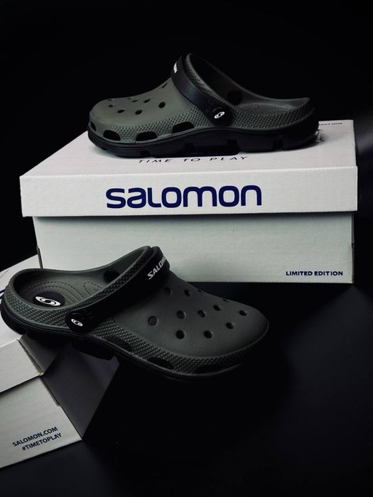 Мужские шлепанцы кроксы Salomon легкие и удобные Salomon Reelax slide Летняя мужска обувь Саламон тапки саломун лето Саламан шлепки