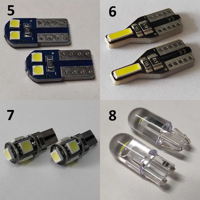 Lâmpadas LED W5W T10 T5 P21W C5W Canbus