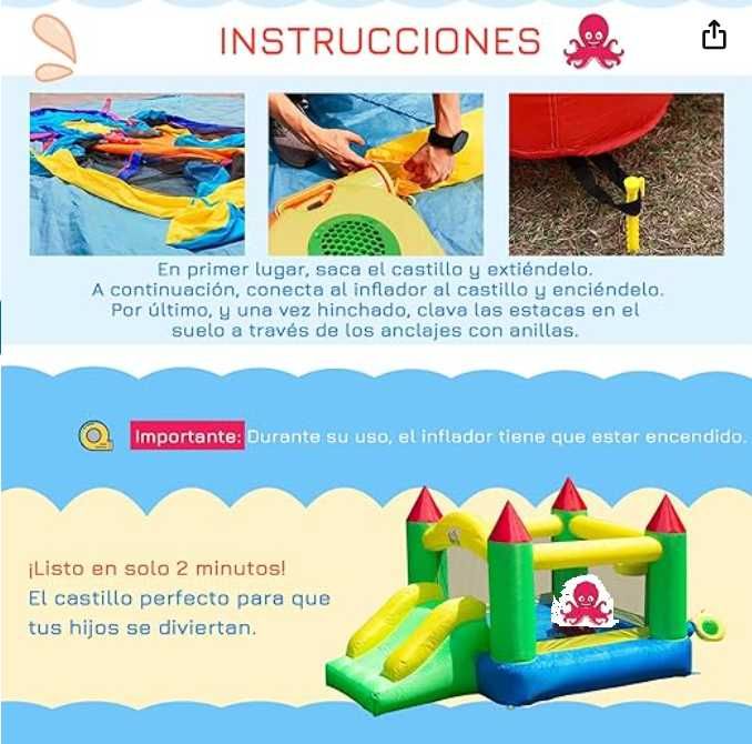 Insuflável Pula pula para crianças dos 3-10anos máximo de 100Kg