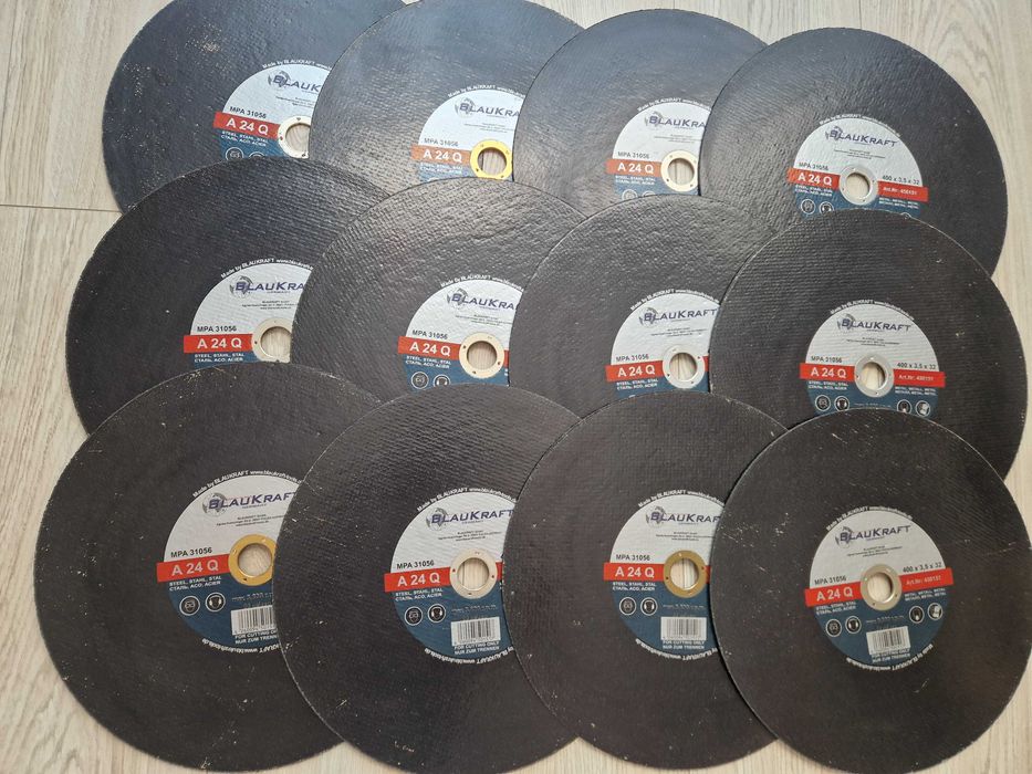 Komplet tarcz do cięcia metalu stali 400x3,5x32 BLAUKRAFT (12 sztuk)