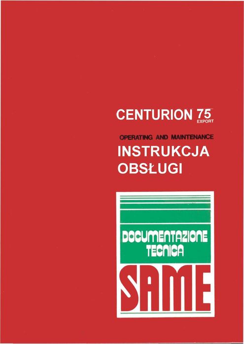 Ciągnik Same Centurion Export 75 Instrukcja obsługi