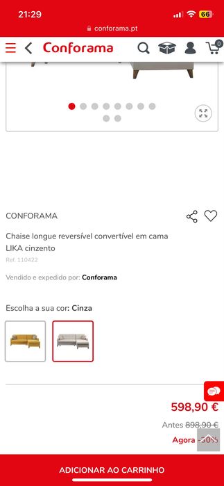 Sofá Chaise Longue 3 lugares