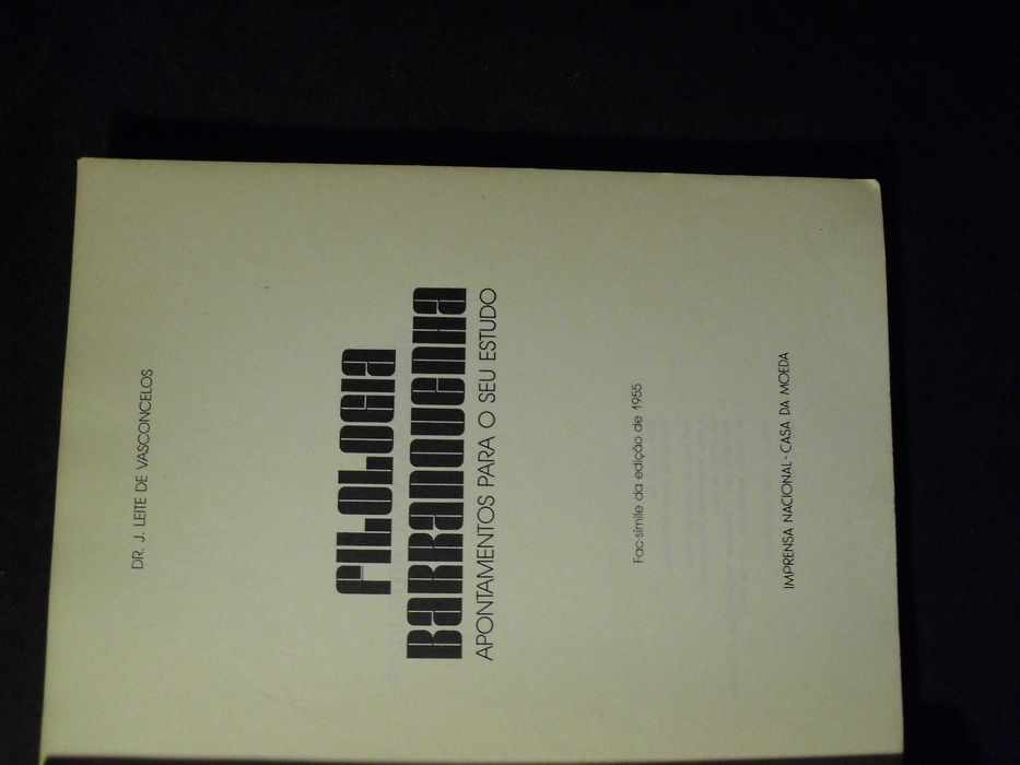VASCONCELOS (J.LEITE DE)- FILOLOGIA BARRANQUENHA