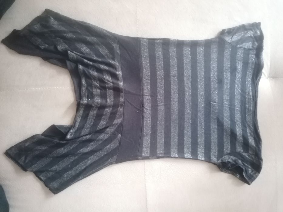 Bluzka tunika czarno srebrna 128