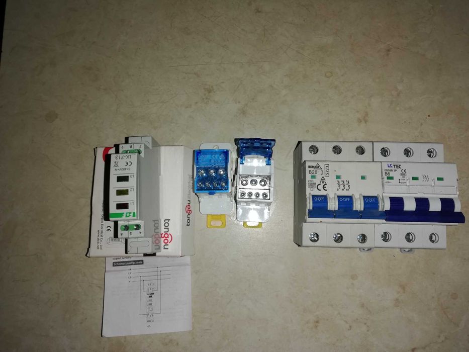 Licznik prądu 3-fazowy na szyne din i inne elektryczne rzeczy