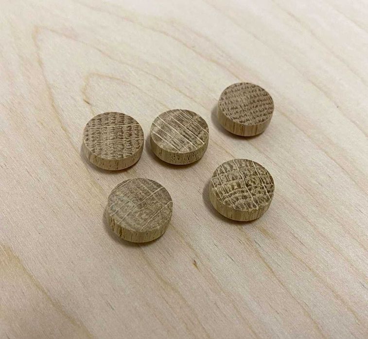 Fleki, zaślepki dębowe 15/7mm, dąb 1700 sztuk WYPRZEDAŻ!