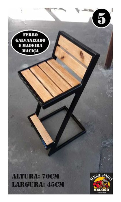 Cadeiras em FERRO e MADEIRA