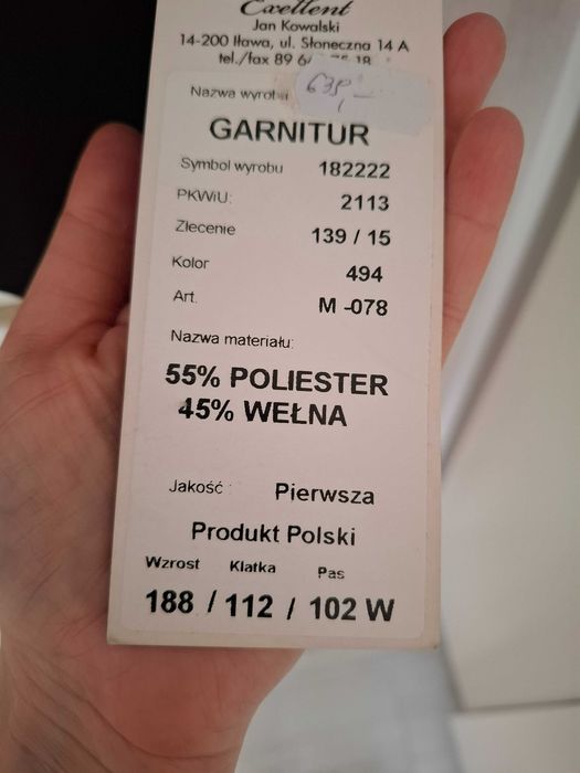 Garnitur Męski nowy