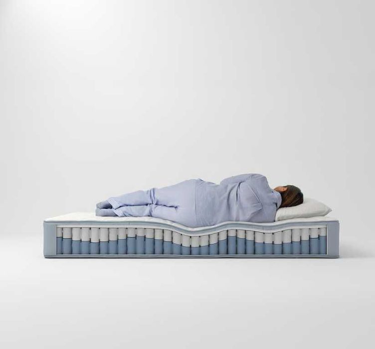 Colchão IKEA molas ensacadas, extra firme/azul claro, 180x200 cm