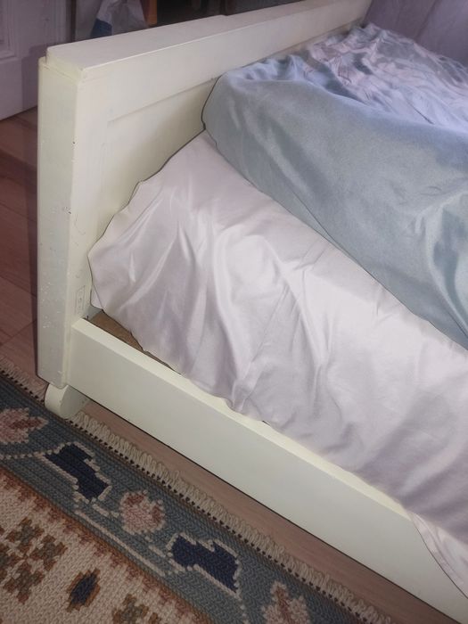 Cama de casal em madeira com estrado, Art Deco