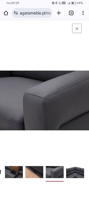 Narożnik skórzany z funkcją spania