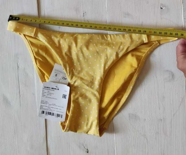 Oysho Желтый купальник  в белый горошек