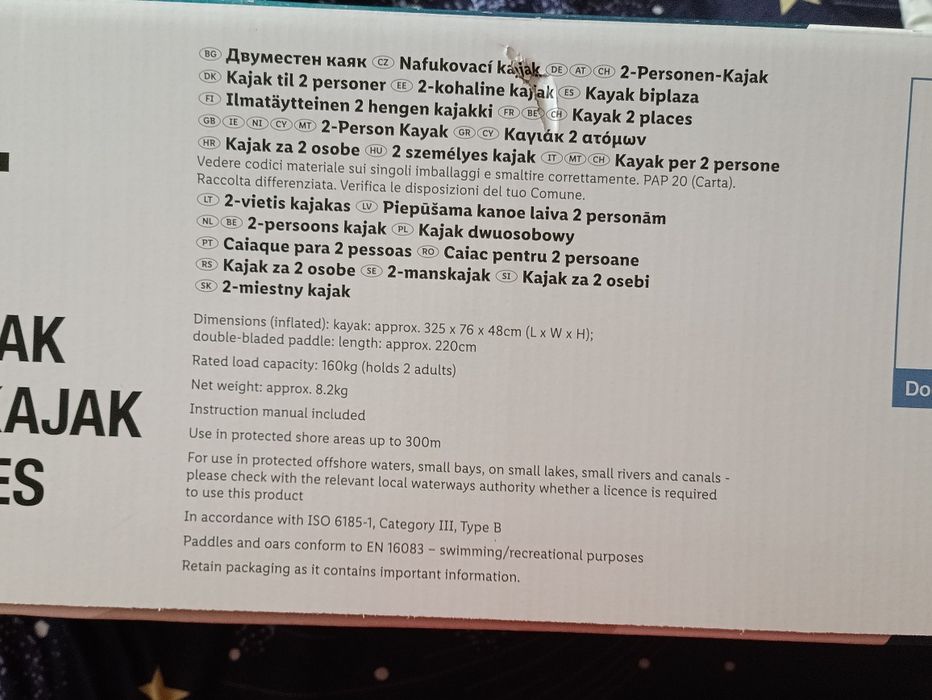 Nowy kajak dwuosobowy