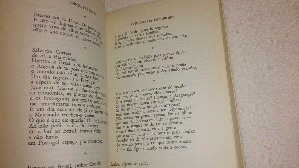 o reino da estupidez - II (jorge de sena) 1ª edição 1978