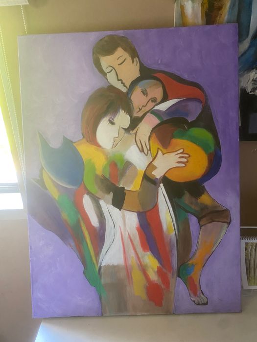 Quadro colorido/ pintura a óleo 60 x 80 cm