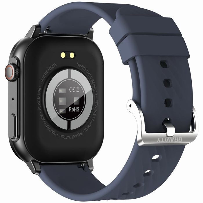 smartwatch gravity gt15-4 niebieski pasek silikonowy + tytanowa