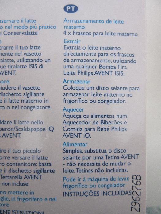 2 frascos para armazenamento de leite materno / biberao 125 ml avent