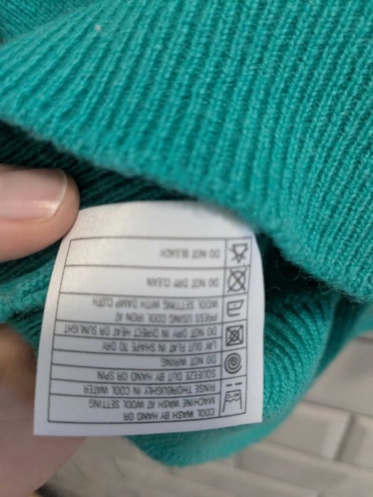 Pringle of Scotland Sweter 100% wełna, turkusowy, vintage, rozm. M