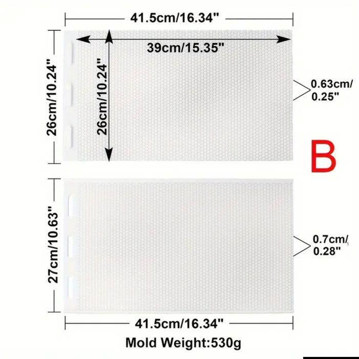 Матриця для виробництва вощини  на рамку 300 мм