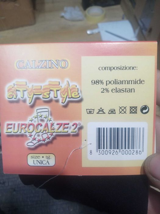 Skarpetki rajstopowe włoskie rozmiar uniwersalny czarne