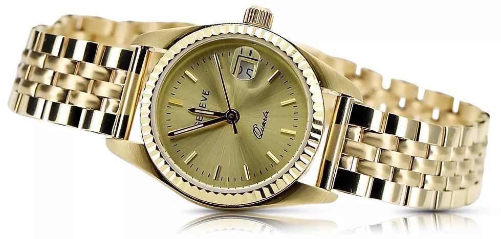 Złoty Włoski zegarek z bransoletą damską 14k 585 Geneve lw020y Gdańsk