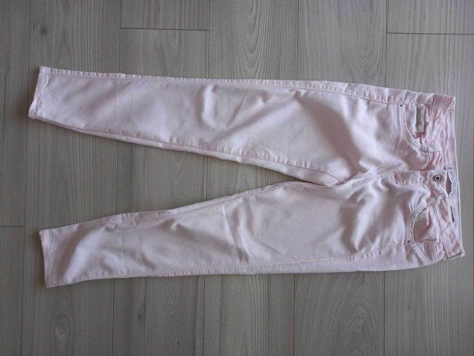 Spodnie damskie pudrowy róż używane, rozmiar 38 (S/M)