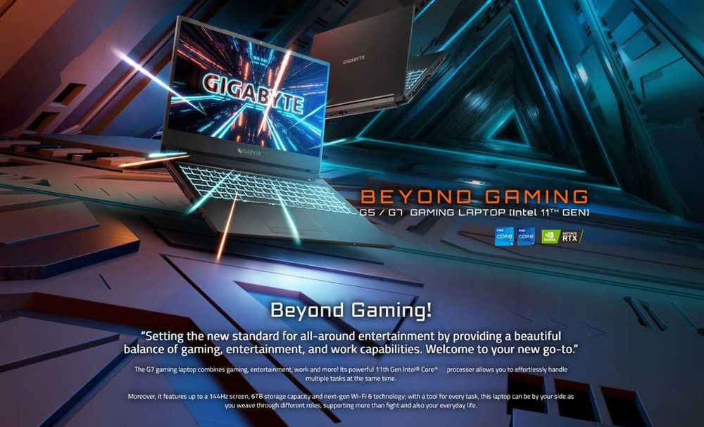 17.3" Gigabyte Intel Core i5-11400H GPU RTX 3050 16GB RAM NVMe 512GB