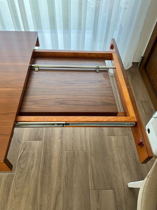 Conjunto Mesa + 6 Cadeiras + Aparador Nogueira