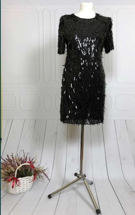 Sukienka sylwestrowa NOWA mała czarna M cekiny