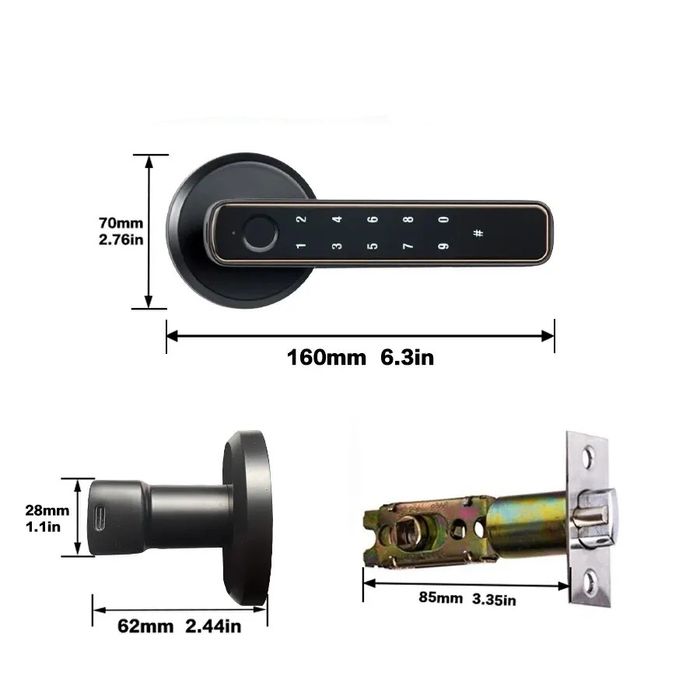 Zamek elektroniczny "SMART LOCK" klamka na kod/odcisk palca/PIN