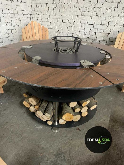 Крісло з модрини. Лежак для сада. Шизлонг. Садові меблі. Кострова чаша