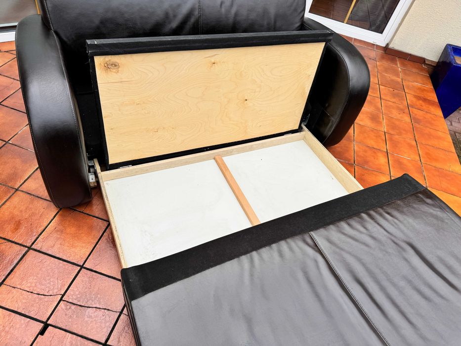 Kanapa skórzana rozkładana sofa wypoczynek fotel wersalka skóra