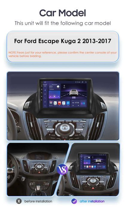 Radio 2din Android Ford Kuga 2 Escape 3 2012:2019r wifi gps