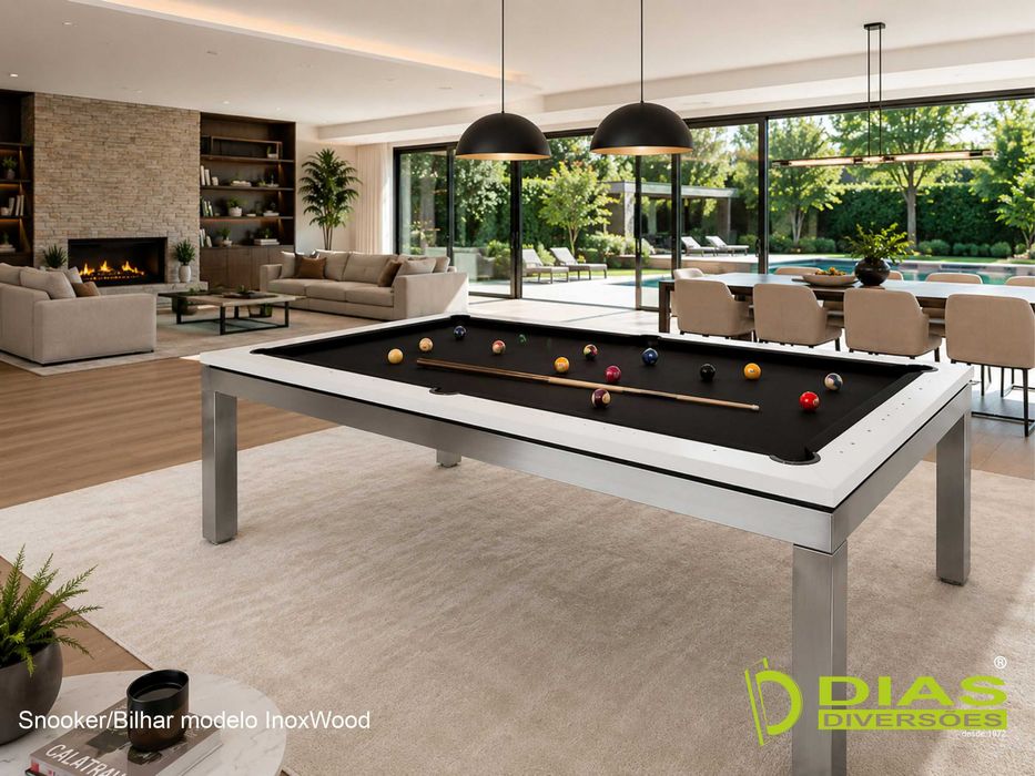 Snooker/Bilhar "InoxWood" - Novos (da fábrica para sua casa)