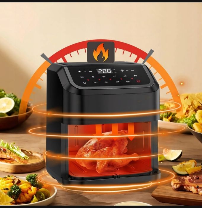 Frytkownica beztłuszczowa AirFryer 5.5l duża 10 programów 1600W mocna