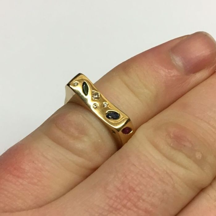 Boski Złoty Pierścionek - 18K - 5,46g - DIAMENTY - KRAKÓW