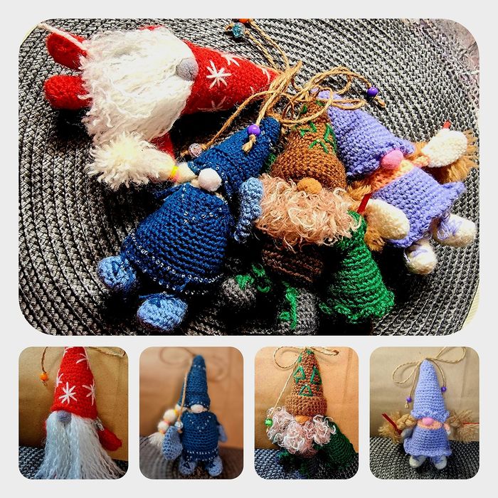 Гноми хенд мейд, ялинкові прикраси своїми руками, новорічні гноми .