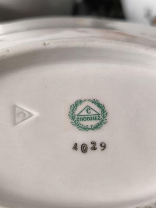 Półmisek + kabaret Chodzież piękna stara porcelana