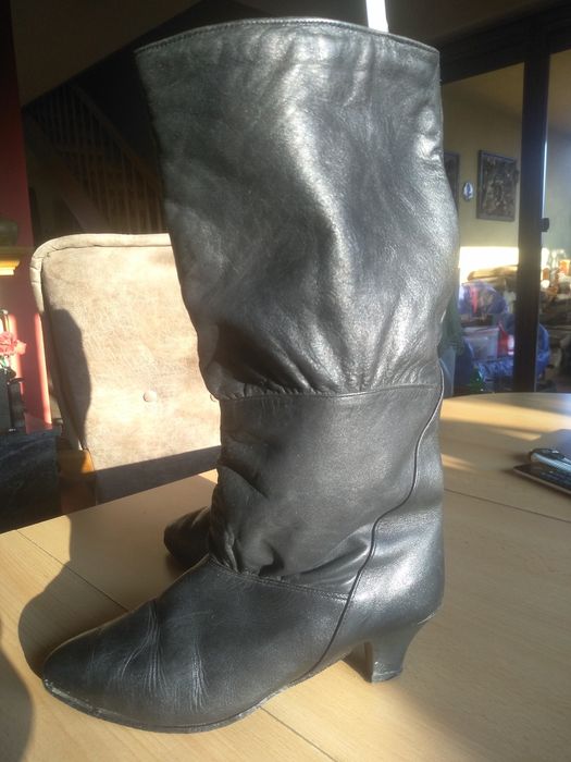 Kozaki buty skórzane ocieplane